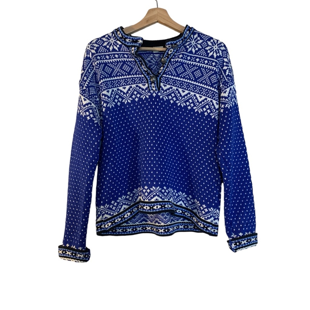 L.L. Bean Nordic Blue and White Sweater